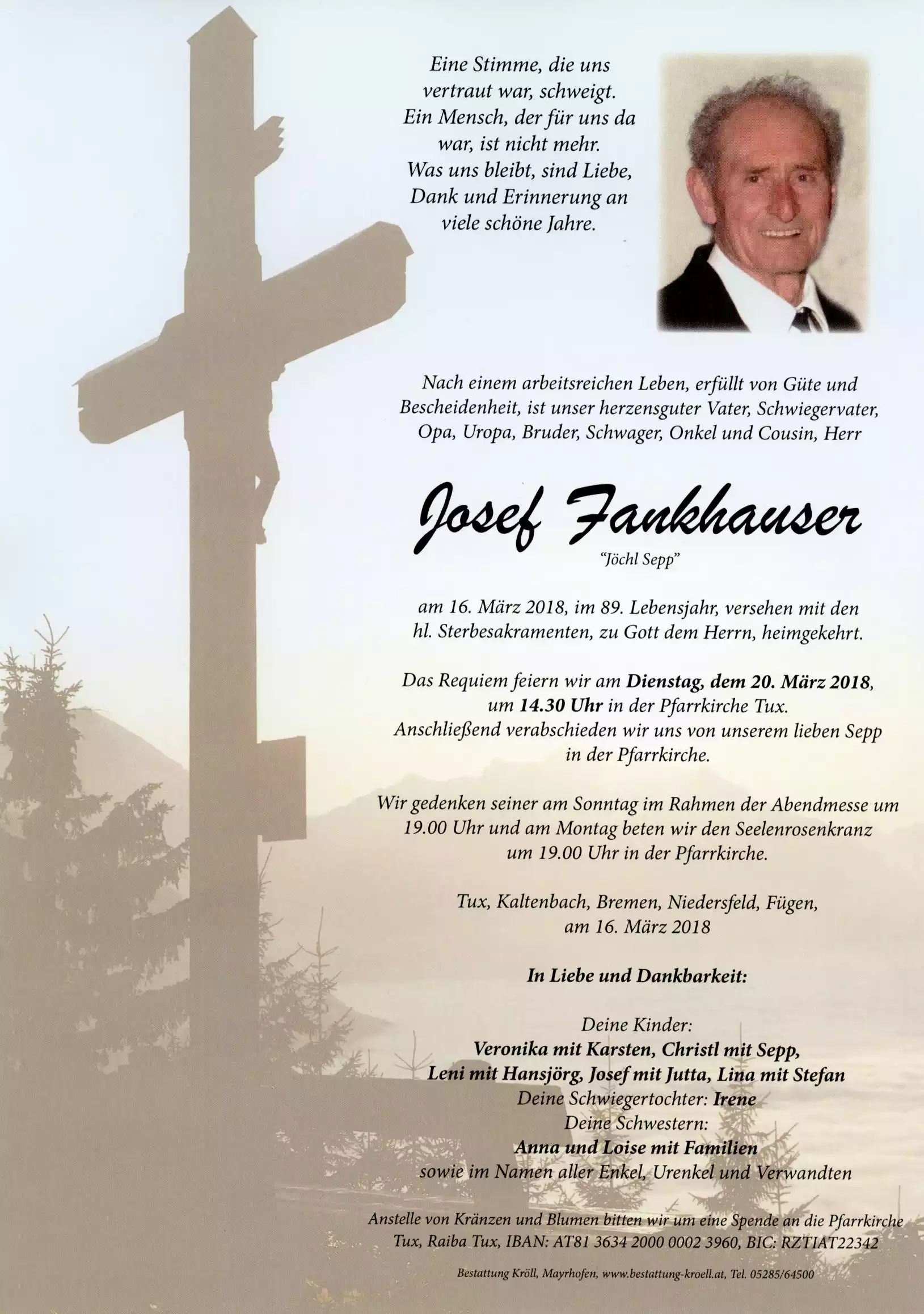 Parte von Josef Fankhauser